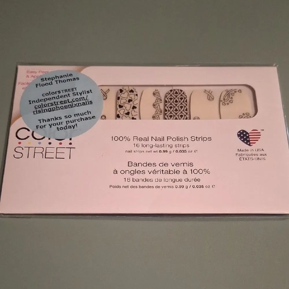 Color Street For The Cause Black & Cream Pattern Nail Strips